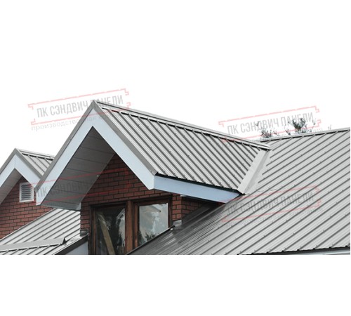 Сэндвич панели кровельные с пенополиуретаном, ширина 1200 мм, толщина 180 мм, 0.5/0.5, RAL9006