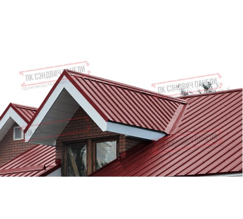 Сэндвич панели акустические кровельные с минеральной ватой, ширина 1000 мм, толщина 100 мм, 0.5/0.5, RAL3011