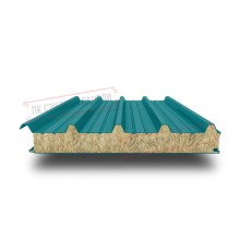 Сэндвич панели кровельные с минеральной ватой, ширина 1200 мм, толщина 10 мм, 0.5/0.5, RAL5021