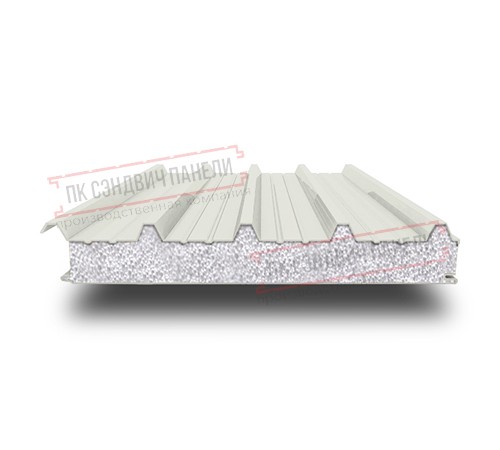 Сэндвич панели кровельные с пенополистиролом, ширина 1200 мм, толщина 180 мм, 0.5/0.5, RAL9002