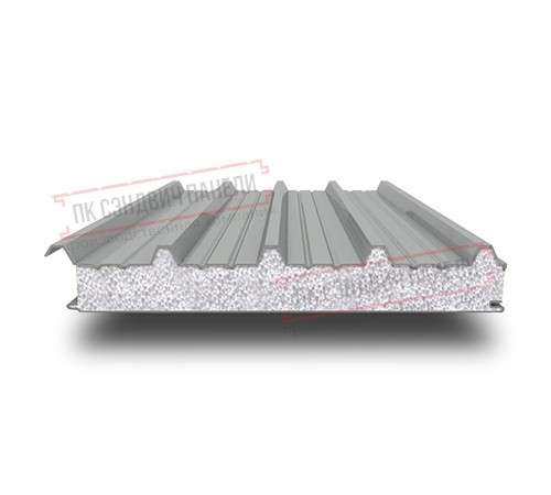 Сэндвич панели кровельные с пенополистиролом, ширина 1200 мм, толщина 40 мм, 0.5/0.5, RAL9006