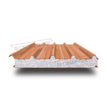 Сэндвич панели кровельные с пенополистиролом, ширина 1200 мм, толщина 30 мм, 0.5/0.5, золотой орех