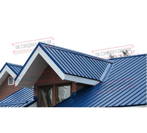 Сэндвич панели акустические кровельные с минеральной ватой, ширина 1000 мм, толщина 100 мм, 0.5/0.5, RAL5005