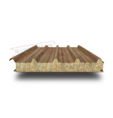 Сэндвич панели кровельные с минеральной ватой, ширина 1200 мм, толщина 10 мм, 0.5/0.5, дуб античный
