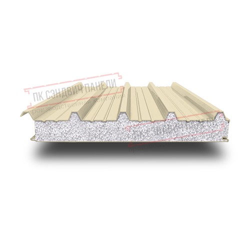 Сэндвич панели кровельные с пенополистиролом, ширина 1000 мм, толщина 160 мм, 0.5/0.5, RAL1015