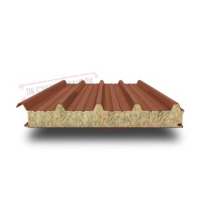 Сэндвич панели кровельные с минеральной ватой, ширина 1200 мм, толщина 180 мм, 0.5/0.5, RAL8004