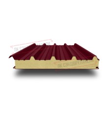 Сэндвич панели кровельные с пенополиизоциануратом, ширина 1200 мм, толщина 160 мм, 0.5/0.5, бордо