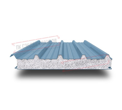 Сэндвич панели кровельные с пенополистиролом, ширина 1000 мм, толщина 20 мм, 0.5/0.5, RAL5024