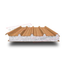 Сэндвич панели кровельные с пенополистиролом, ширина 1000 мм, толщина 20 мм, 0.5/0.5, дуб