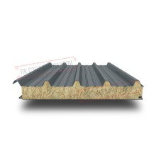 Сэндвич панели кровельные с минеральной ватой, ширина 1000 мм, толщина 40 мм, 0.5/0.5, RAL7011