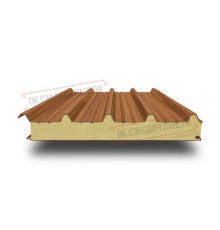 Сэндвич панели кровельные с пенополиизоциануратом, ширина 1200 мм, толщина 250 мм, 0.5/0.5, орех
