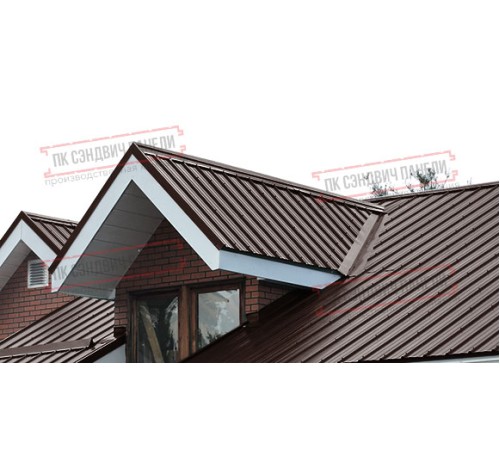 Сэндвич панели акустические кровельные с минеральной ватой, ширина 1000 мм, толщина 100 мм, 0.5/0.5, RAL8017