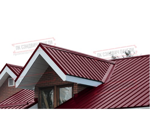 Сэндвич панели кровельные с минеральной ватой, ширина 1000 мм, толщина 120 мм, 0.5/0.5, бордо