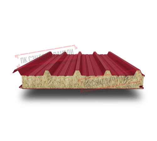 Сэндвич панели акустические кровельные с минеральной ватой, ширина 1200 мм, толщина 60 мм, 0.5/0.5, RAL3003