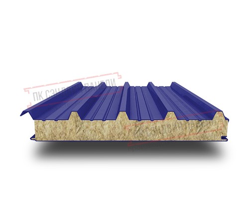 Сэндвич панели акустические кровельные с минеральной ватой, ширина 1000 мм, толщина 150 мм, 0.5/0.5, RAL5002