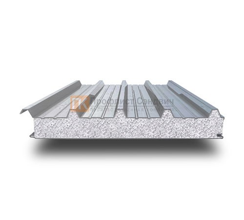 Нержавеющие сэндвич панели кровельные с пенополистиролом, ширина 1000 мм, толщина 40 мм, 0.5/0.5, AISI 430