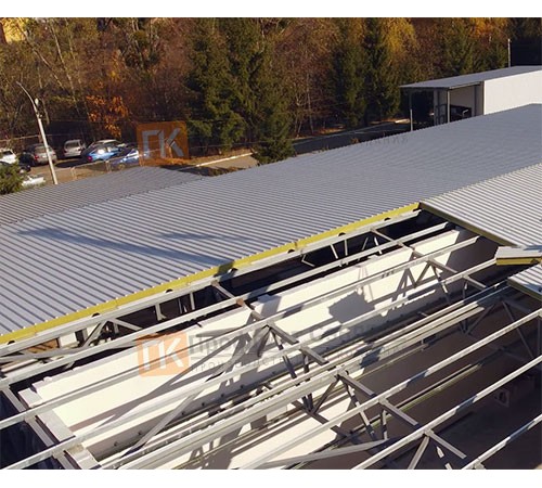 Нержавеющие сэндвич панели кровельные с минеральной ватой, ширина 1000 мм, толщина 120 мм, 0.5/0.5, AISI 321