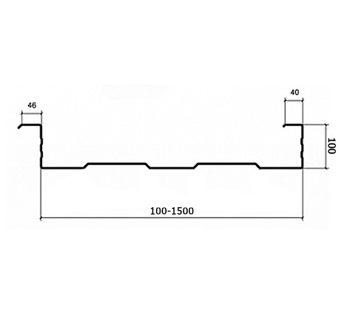 Сэндвич-профиль акустический 100х600, 0.5 мм, оцинкованный