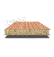 Сэндвич панели стеновые с минеральной ватой, ширина 1200 мм, толщина 300 мм, 0.5/0.5, золотой орех