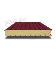 Сэндвич панели стеновые с пенополиуретаном, ширина 1200 мм, толщина 40 мм, 0.5/0.5, бордо