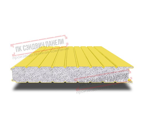Сэндвич панели стеновые с пенополистиролом, ширина 1000 мм, толщина 150 мм, 0.5/0.5, RAL1018
