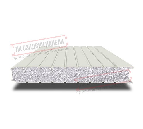 Сэндвич панели стеновые с пенополистиролом, ширина 1200 мм, толщина 140 мм, 0.5/0.5, RAL9002