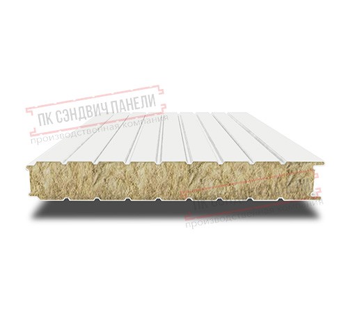 Сэндвич панели стеновые с минеральной ватой, ширина 1000 мм, толщина 300 мм, 0.5/0.5, RAL9003