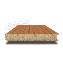 Сэндвич панели стеновые с минеральной ватой, ширина 1200 мм, толщина 200 мм, 0.5/0.5, орех