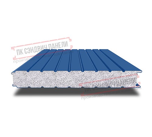 Сэндвич панели стеновые с пенополистиролом, ширина 1200 мм, толщина 250 мм, 0.5/0.5, RAL5005