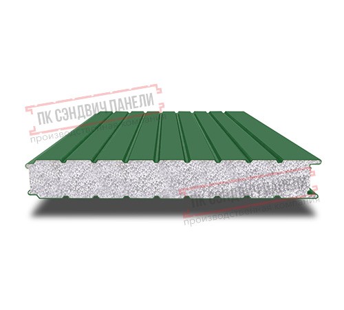 Сэндвич панели стеновые с пенополистиролом, ширина 1000 мм, толщина 300 мм, 0.5/0.5, RAL6002