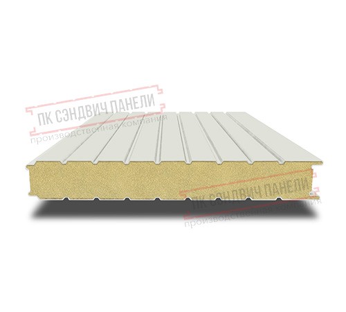 Сэндвич панели стеновые с пенополиизоциануратом, ширина 1200 мм, толщина 80 мм, 0.5/0.5, RAL9002