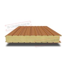 Сэндвич панели стеновые с пенополиуретаном, ширина 1200 мм, толщина 80 мм, 0.5/0.5, орех