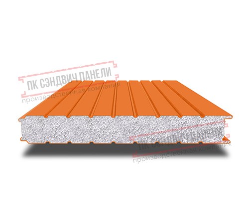 Сэндвич панели стеновые с пенополистиролом, ширина 1200 мм, толщина 50 мм, 0.5/0.5, RAL2004