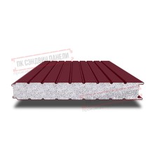 Сэндвич панели стеновые с пенополистиролом, ширина 1000 мм, толщина 10 мм, 0.5/0.5, бордо