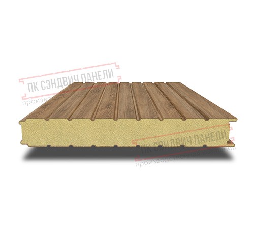 Сэндвич панели стеновые с пенополиизоциануратом, ширина 1200 мм, толщина 180 мм, 0.5/0.5, дуб античный