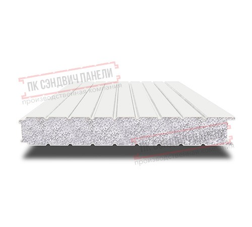 Сэндвич панели стеновые с пенополистиролом, ширина 1000 мм, толщина 150 мм, 0.5/0.5, RAL9003