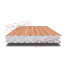 Сэндвич панели стеновые с пенополистиролом, ширина 1200 мм, толщина 80 мм, 0.5/0.5, золотой орех