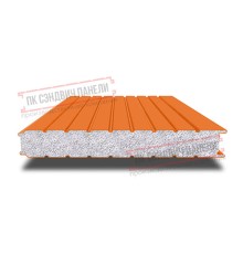 Сэндвич панели стеновые с пенополистиролом, ширина 1000 мм, толщина 40 мм, 0.5/0.5, RAL2004