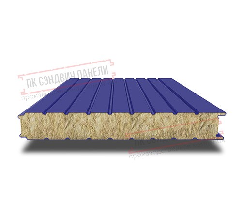 Сэндвич панели стеновые с минеральной ватой, ширина 1000 мм, толщина 40 мм, 0.5/0.5, RAL5002