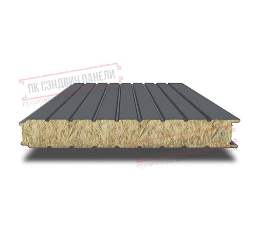 Сэндвич панели стеновые с минеральной ватой, ширина 1200 мм, толщина 20 мм, 0.5/0.5, RAL7024