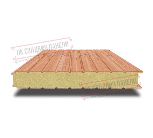 Сэндвич панели стеновые с пенополиуретаном, ширина 1200 мм, толщина 150 мм, 0.5/0.5, золотой орех