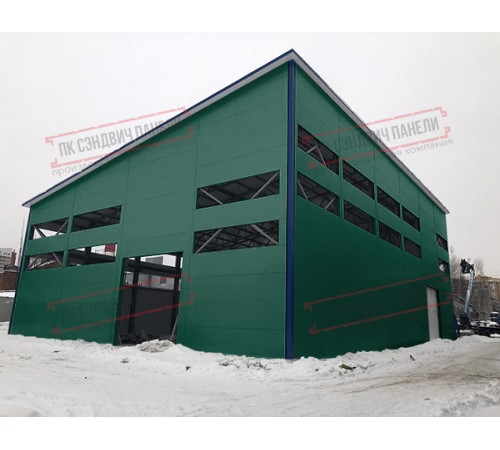 Сэндвич панели стеновые с минеральной ватой, ширина 1000 мм, толщина 100 мм, 0.5/0.5, RAL 6005