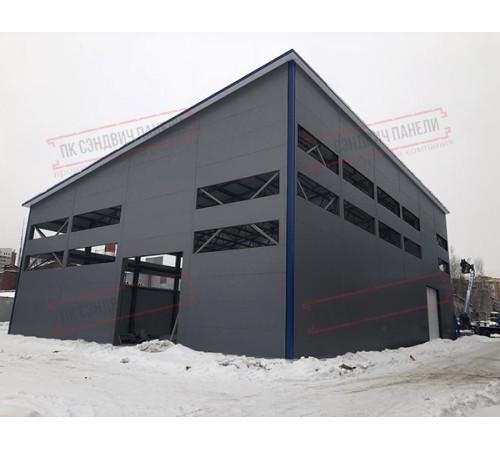 Сэндвич панели стеновые с пенополистиролом, ширина 1200 мм, толщина 120 мм, 0.5/0.5, RAL7024