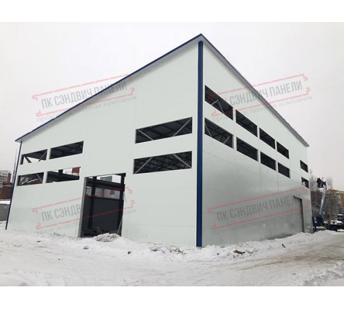 Сэндвич панели стеновые с пенополиуретаном, ширина 1000 мм, толщина 20 мм, 0.5/0.5, RAL7035