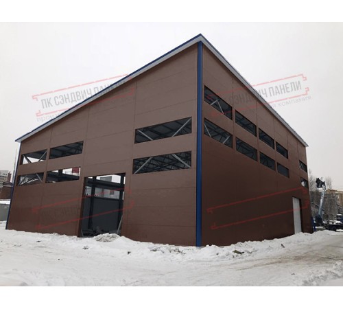 Сэндвич панели стеновые с минеральной ватой, ширина 1200 мм, толщина 100 мм, 0.5/0.5, RAL8017