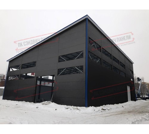 Сэндвич панели стеновые с пенополиизоциануратом, ширина 1200 мм, толщина 10 мм, 0.5/0.5, RAL9005