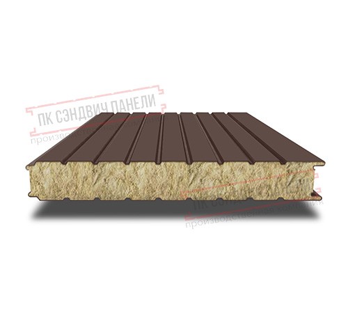 Сэндвич панели стеновые с минеральной ватой, ширина 1200 мм, толщина 100 мм, 0.5/0.5, RAL8017