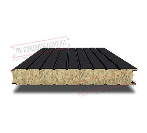 Сэндвич панели стеновые с минеральной ватой, ширина 1200 мм, толщина 140 мм, 0.5/0.5, RAL9005