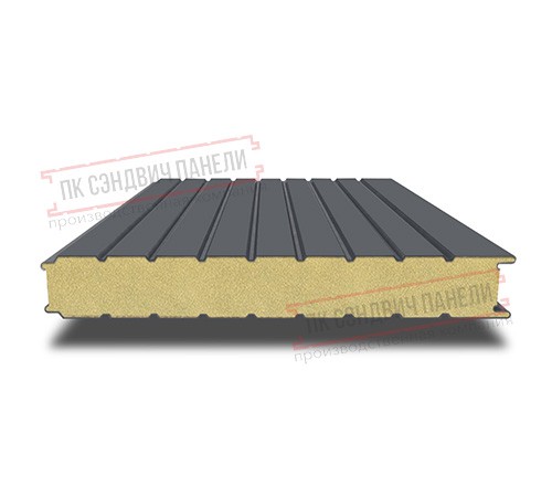 Сэндвич панели стеновые с пенополиизоциануратом, ширина 1200 мм, толщина 250 мм, 0.5/0.5, RAL7024