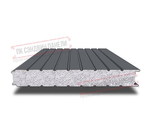 Сэндвич панели стеновые с пенополистиролом, ширина 1200 мм, толщина 120 мм, 0.5/0.5, RAL7024